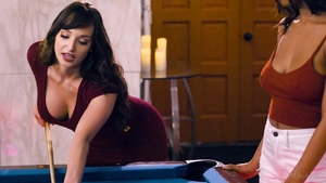 Busty Lexi Luna with Nia Nacci fingering on the table