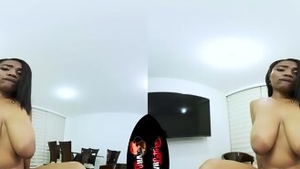 Homemade hard ramming in company with ebony brunette