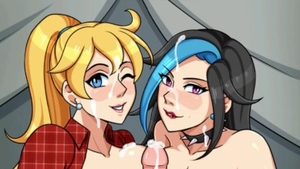 Passionate hentai cumshot at wedding