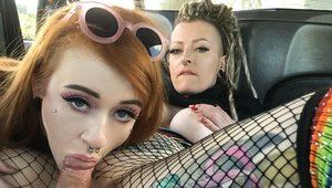 Fake Taxi: Inked Azura Alii fetish fingering outdoors