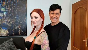 Immoral live - Sucking dick accompanied by tattooed stepmom