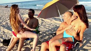 Daughter Swap - Young Gina Valentina sucking cock at the beach