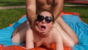 Exxxtra Small - Teen Amber Addis blowjob cum outdoors