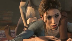 3D Toon Vidz - Brunette Lara Croft ramming hard